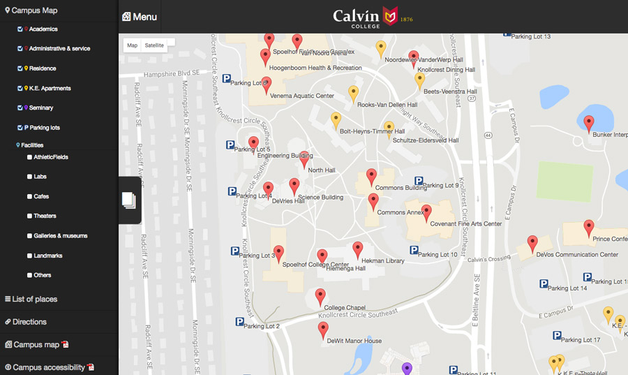 Calvin College Campus Map